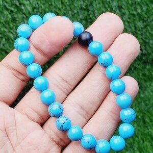 Aqua Turquoise and Matte Onyx Relationship Bracelets for Men/Women, BS41063